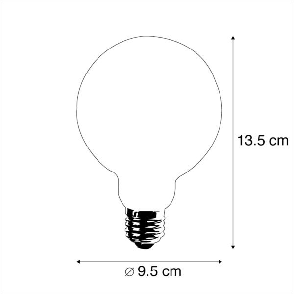 Sada 3 stmievateľných žiaroviek LED vlákno E27 Goldline G95 5W 450LM 2200K - Image 2