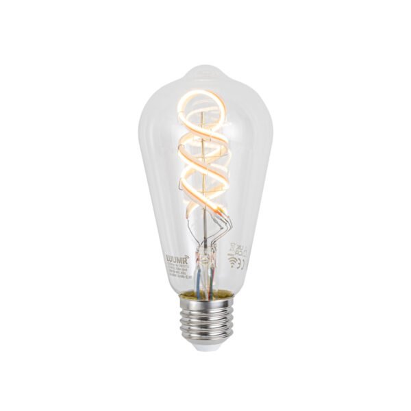 Inteligentná E27 stmievateľná LED žiarovka ST64 číre sklo 4W 250LM 2700K+RGB - Image 2