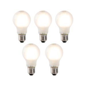 Sada 5 stmievateľných LED žiaroviek E27 s mliečnym sklom 4W 320lm 2700K