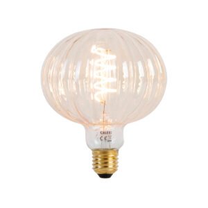 E27 Stmievateľná LED žiarovka G125 Jantárová 4W 200lm 2000K
