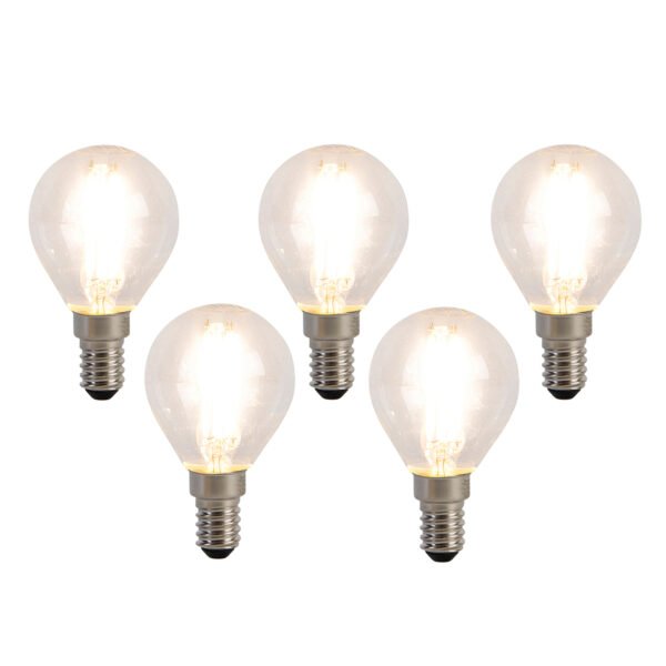 Sada 5 LED žiaroviek E14 Filament P45 4W 470 lm 2700K