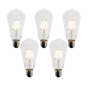 Sada 5 LED žiaroviek E27 A60 so súmrakovým senzorom 4W 400 lm 2200K