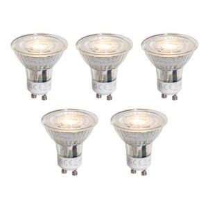 Set van 5 GU10 50mm dimbare LED lampen helder 4.9W 500 lm 2700K