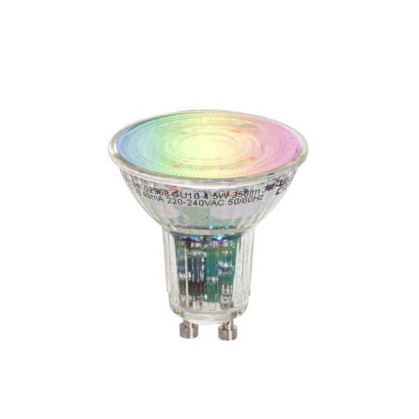 Set van 5 Smart GU10 50 LED lampen helder RGBW 4.5W 350 lm 2700-6000K - Image 2