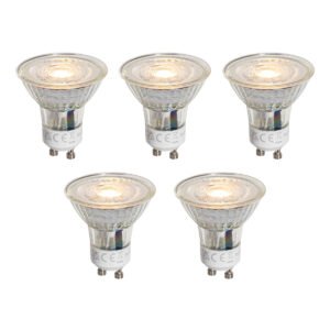 Set van 5 GU10 50mm LED lampen helder 1W 80 lm 2200K