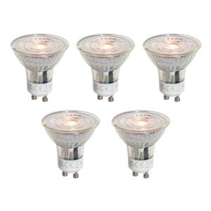 Set van 5 GU10 50mm LED lampen helder 4.5W 360 lm 2700K
