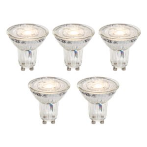 Set van 5 GU10 50mm dimbaar in Kelvin LED lampen helder 4.9W 400 lm 2200-3000K