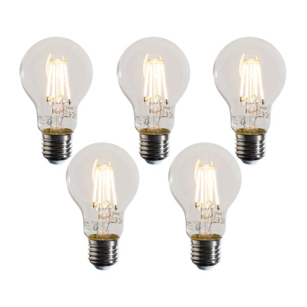 Set van 5 E27 dimbare LED lampen A60 helder 4W 470 lm 2700K